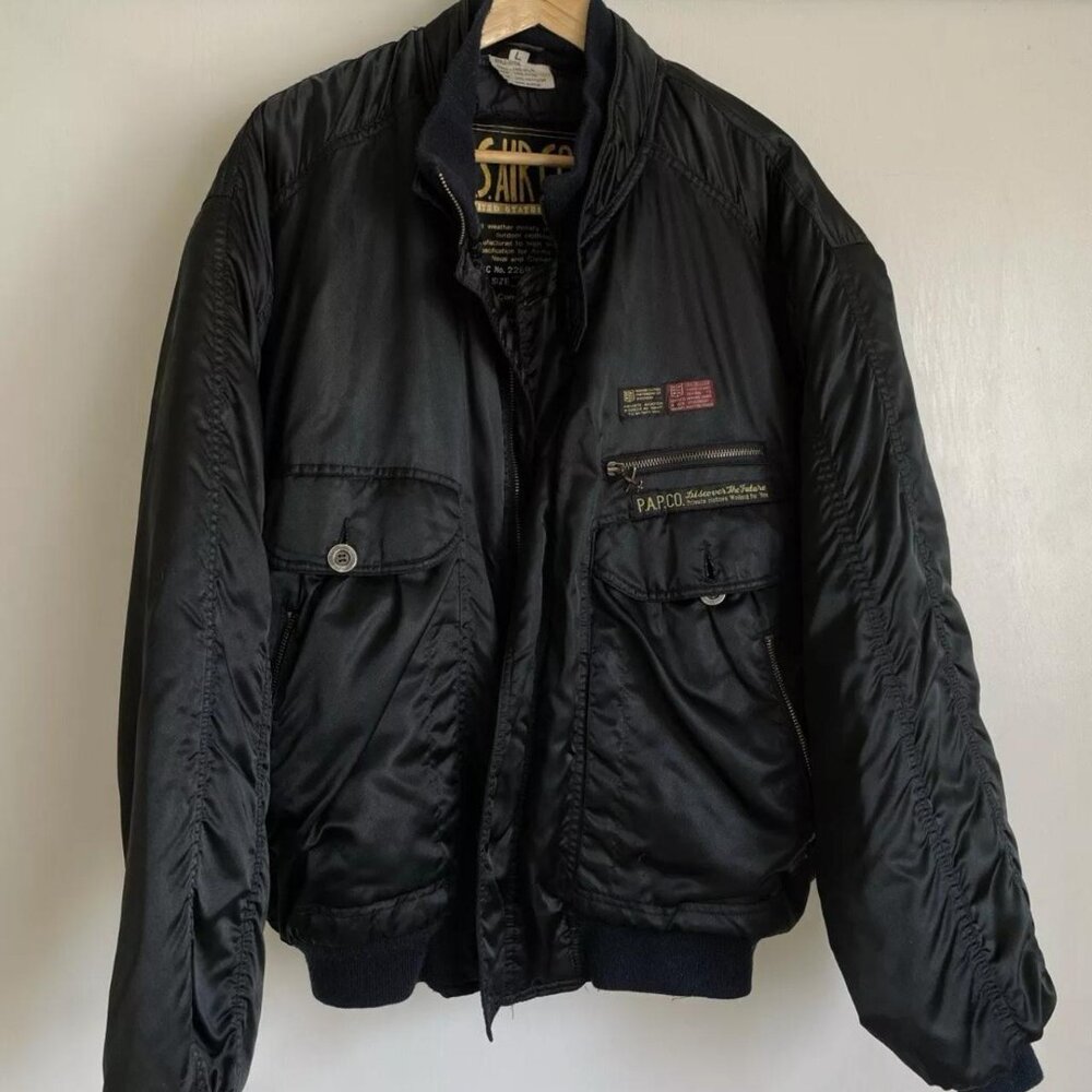 US Military Air Corp Bomber Jacket sz. L Cropped Black